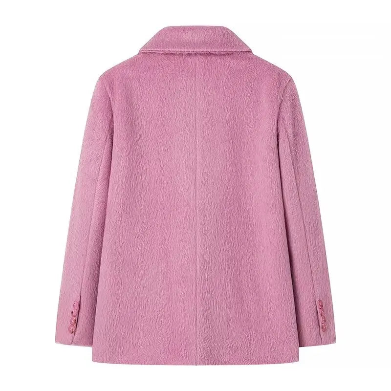 Streetwear Long Hairy Shaggy Blazer Coats