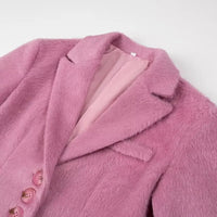 Streetwear Long Hairy Shaggy Blazer Coats