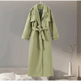 Street Ribbed Woolen Long Coat