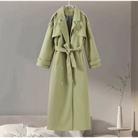 Street Ribbed Woolen Long Coat