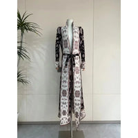 Miyake Pleated Print Foldable Collar Long Sleeve Coats