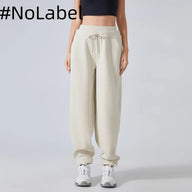 Brown Thickened Lamb Fleece Lining Sweatpants
