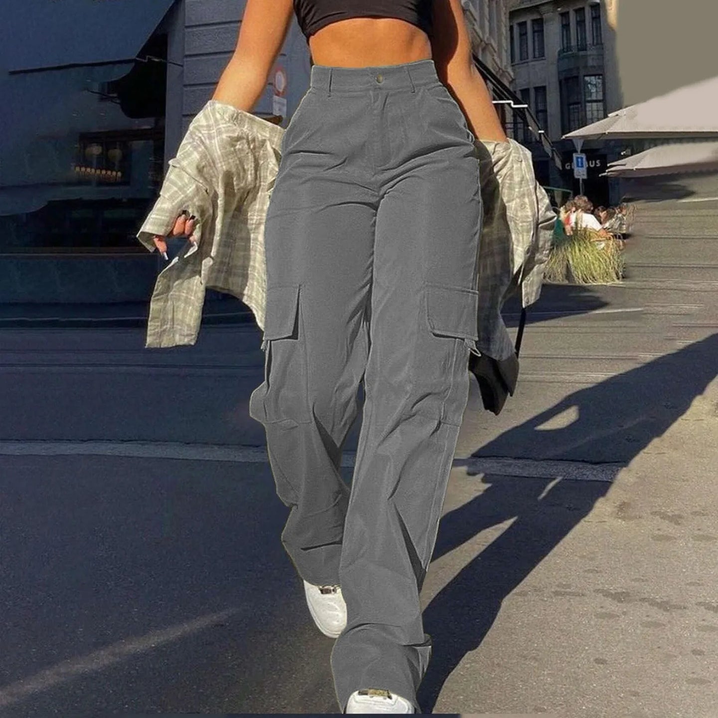 Women Stretch Twill Wide Leg Pants