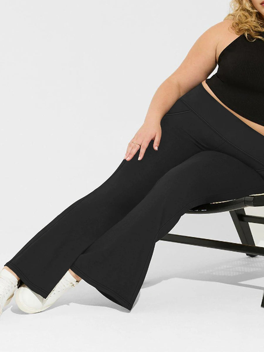Women Plus Size High Waist Wide Leg Palazzo Pants