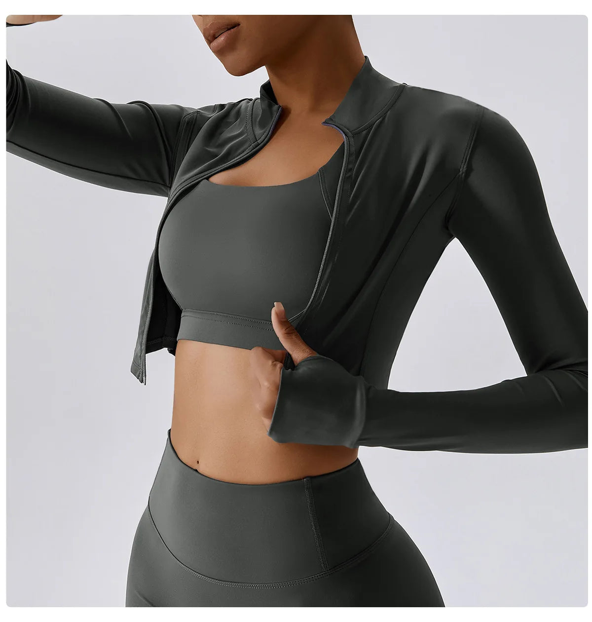 Women's Long Sleeve Top Zipper Jacket