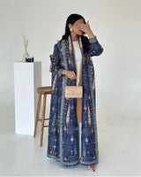 Miyake Pleated Print Foldable Collar Long Sleeve Coats