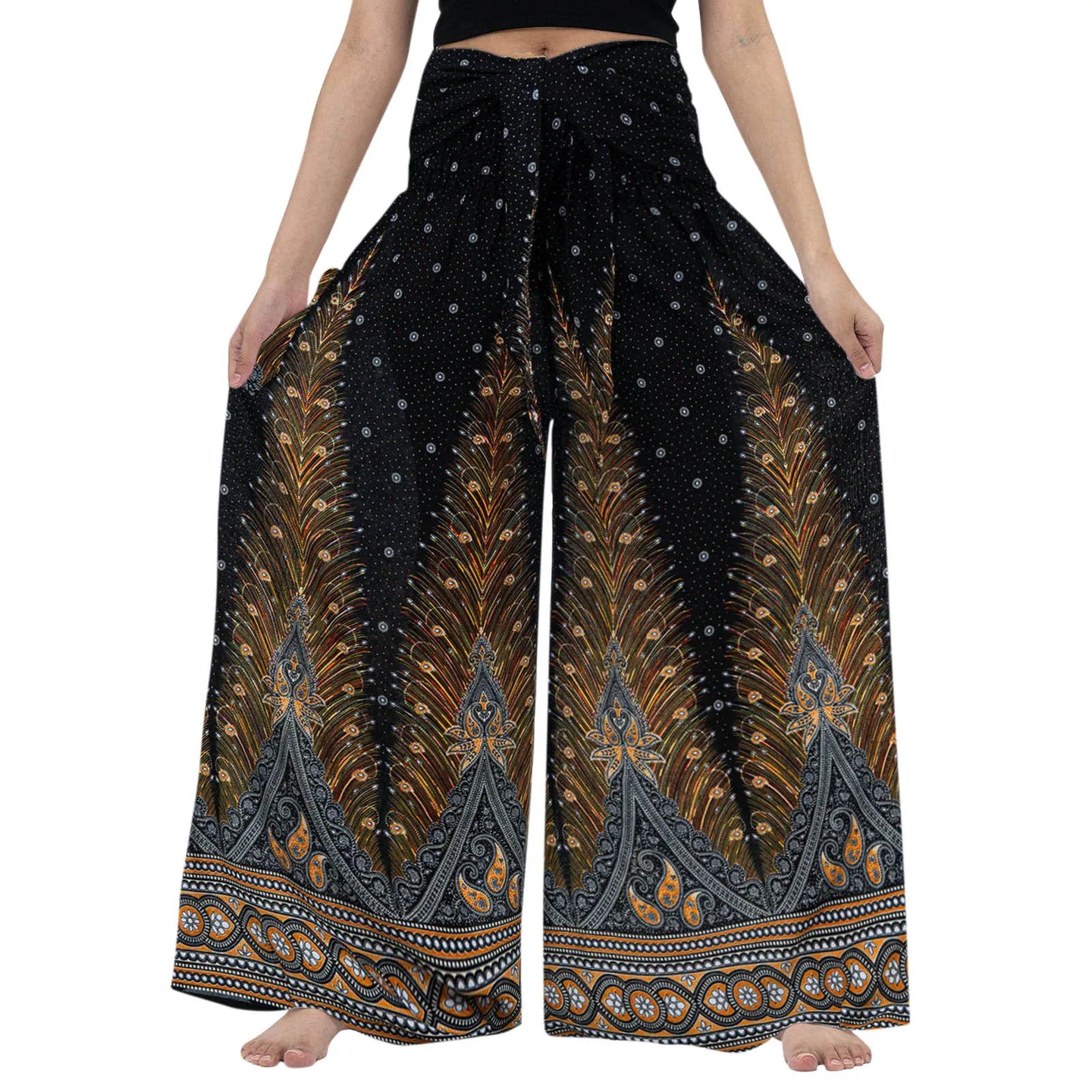 Elastic Wide Leg Pants Fashion Chiffon Trousers