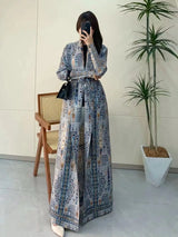 Miyake Pleated Print Foldable Collar Long Sleeve Coats