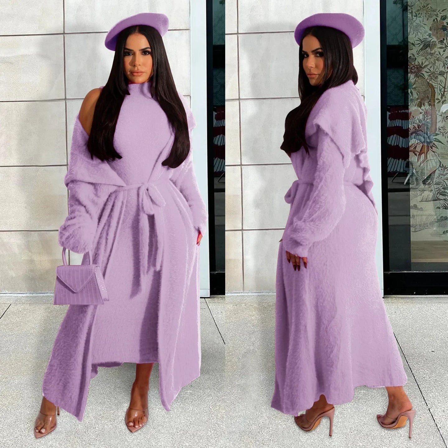 Two Piece Long Sleeve Round Neck Cardigan