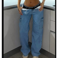 Women High Waist High Elastic Solid Jeans