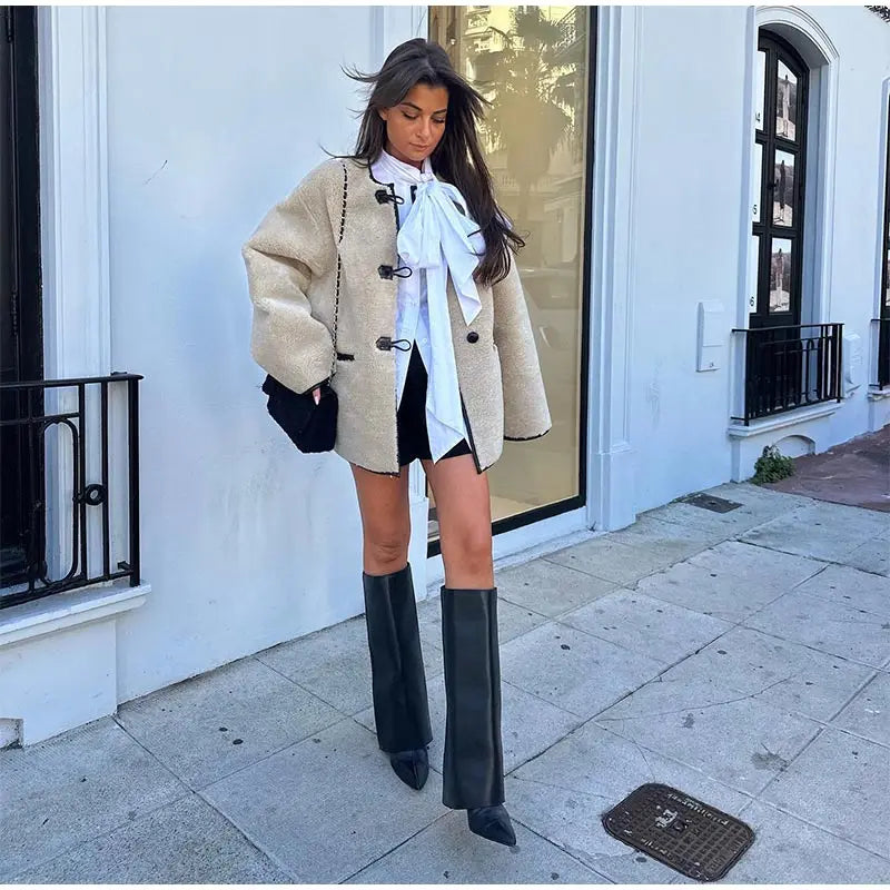 Chic Women's Thermal Lamb Wool Coats