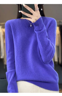 Women's Casual Knitted Pullover Coat – Soft O-Neck Winter Sweater