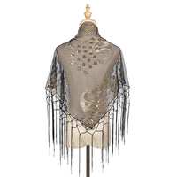 Elegant Sequins Triangle Scarf Fashion Lace