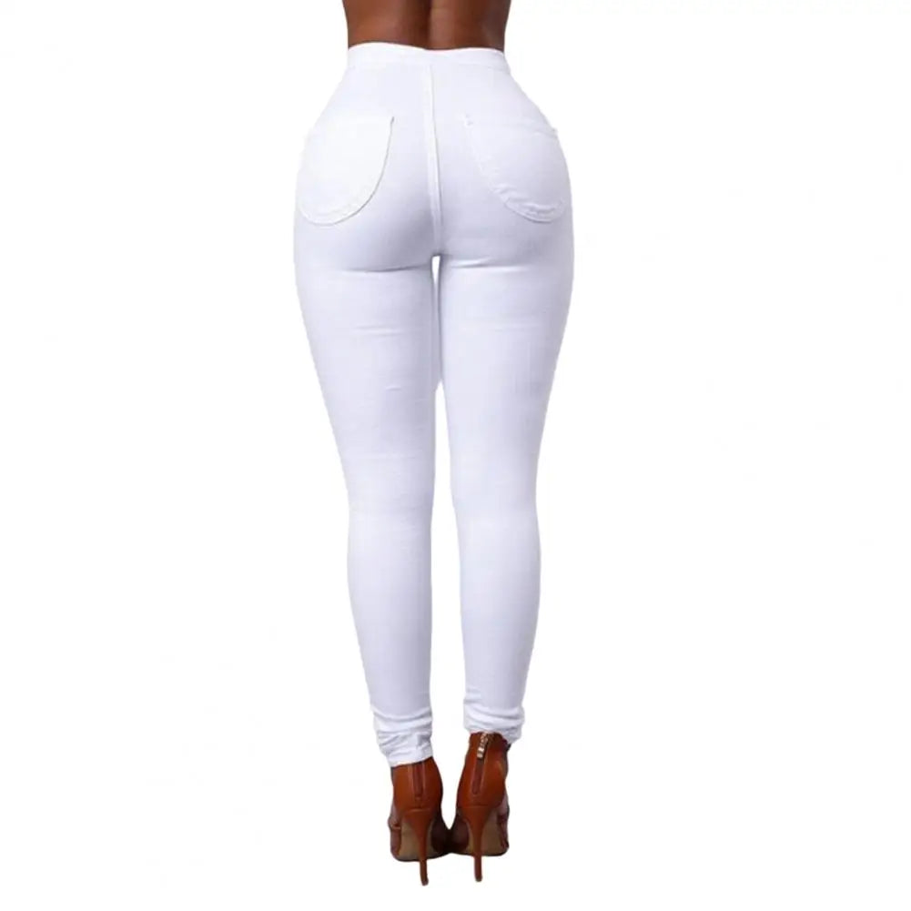 Slim Women Leggings High Waist Pockets