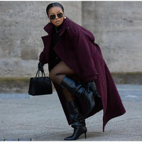 Vintage Double-Breasted Wool Women's Coat – Classic Retro Style