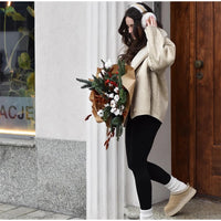 Women Casual Lapel Thick Faux Leather Jackets