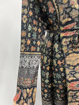 Miyake Pleated Print Foldable Collar Long Sleeve Coats