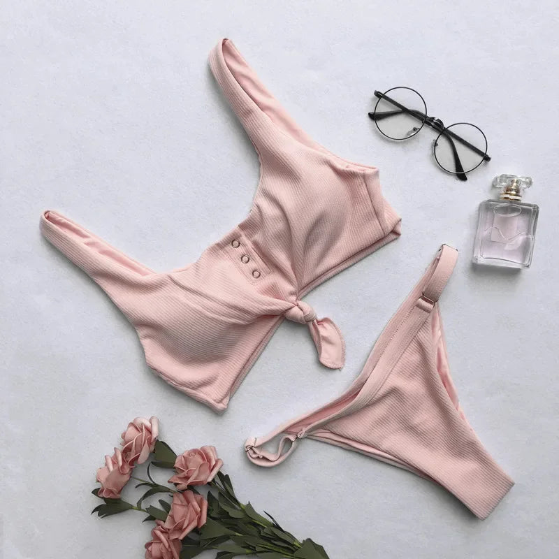 Womens 2 Piece Bikini Set Bandage Push Up Brazilian Swimsuit