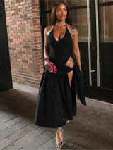 Tossy 2 Piece-Set Female V-Neck Jumpsuit Outfits