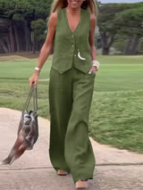 ZANZEA Woman Elegant 2-Piece Pant Sets