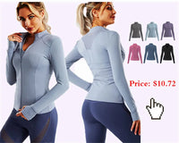 Women Full Zip-up Yoga Top Workout Running Jackets