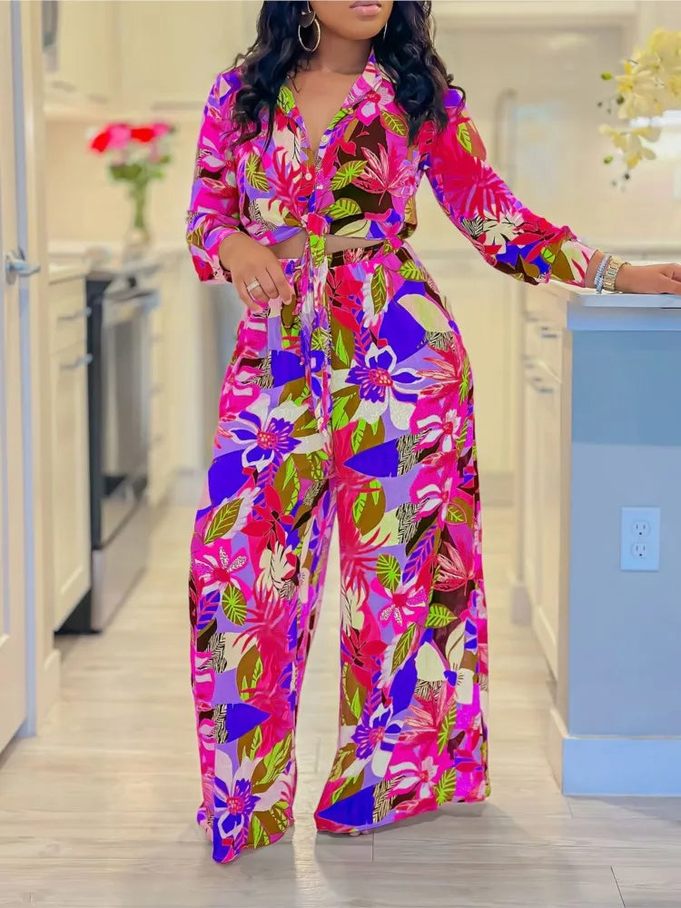 Spring Summer New Long Sleeved Printed Suit