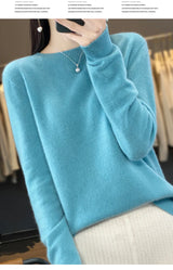 Women's Casual Knitted Pullover Coat – Soft O-Neck Winter Sweater