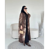Miyake Pleated Print Foldable Collar Long Sleeve Coats