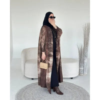Miyake Pleated Print Foldable Collar Long Sleeve Coats