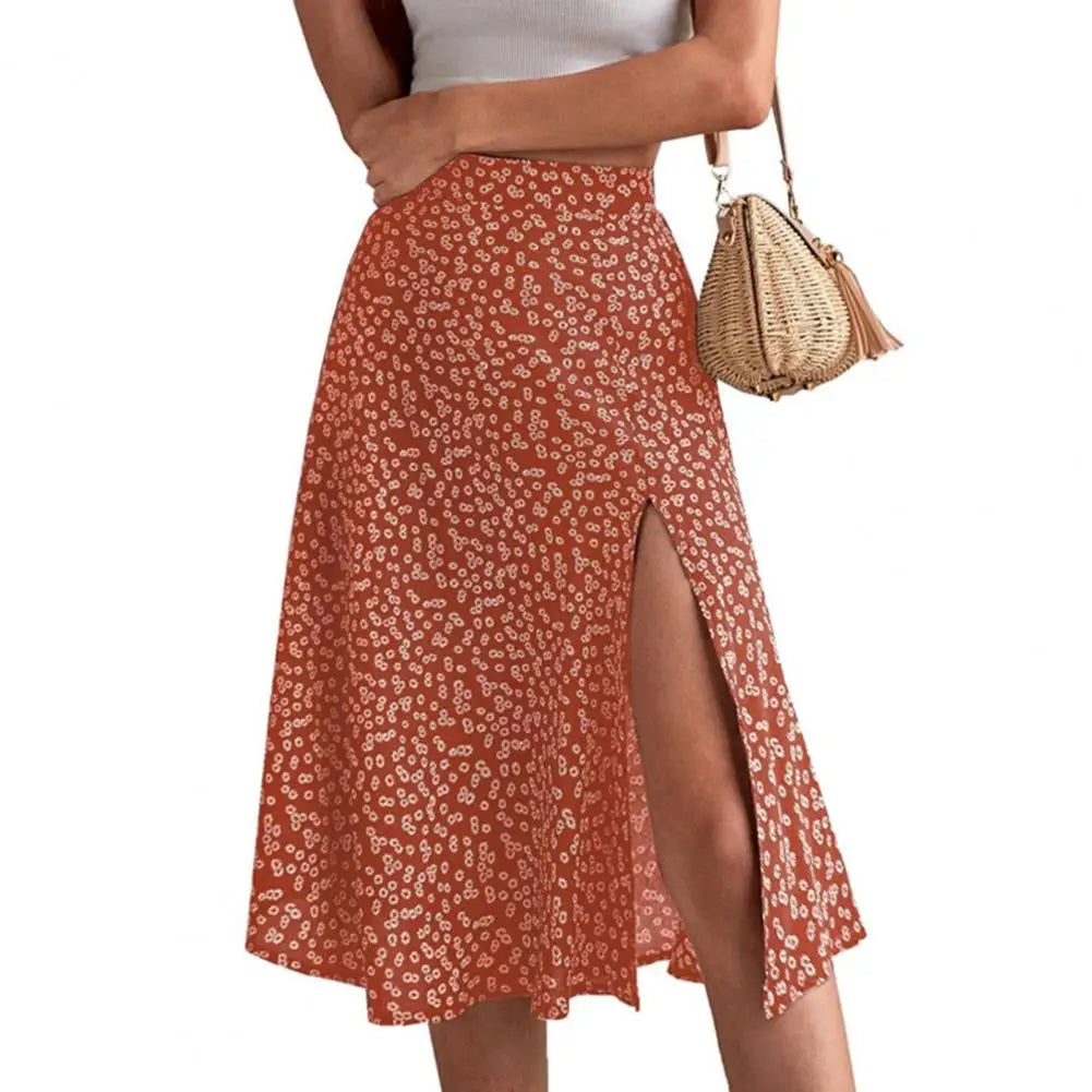 Maxi Skirt Elastic High Waist Ruffle Long Skirt