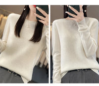 Women's Casual Knitted Pullover Coat – Soft O-Neck Winter Sweater