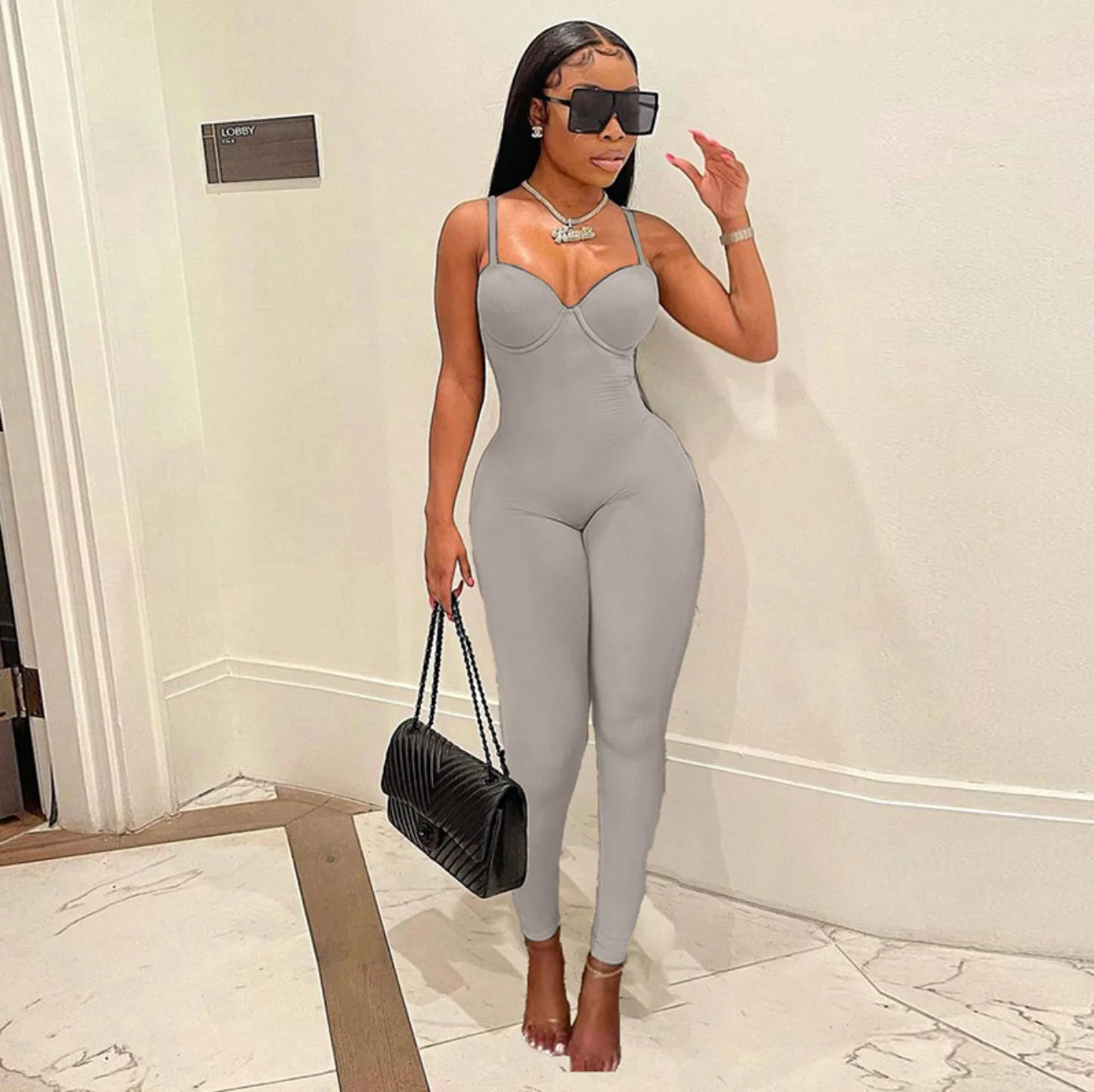 autumn sexy low chest suspender tight