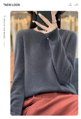 Women's Casual Knitted Pullover Coat – Soft O-Neck Winter Sweater