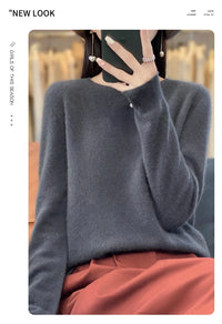 Women's Casual Knitted Pullover Coat – Soft O-Neck Winter Sweater