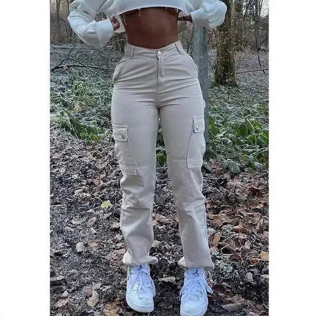Women High Waist High Elastic Solid Jeans