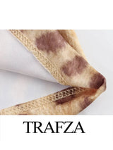TRAFZA Women's Summer Fashion Leopard Print Jumpsuit