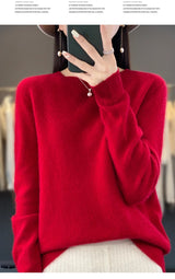 Women's Casual Knitted Pullover Coat – Soft O-Neck Winter Sweater
