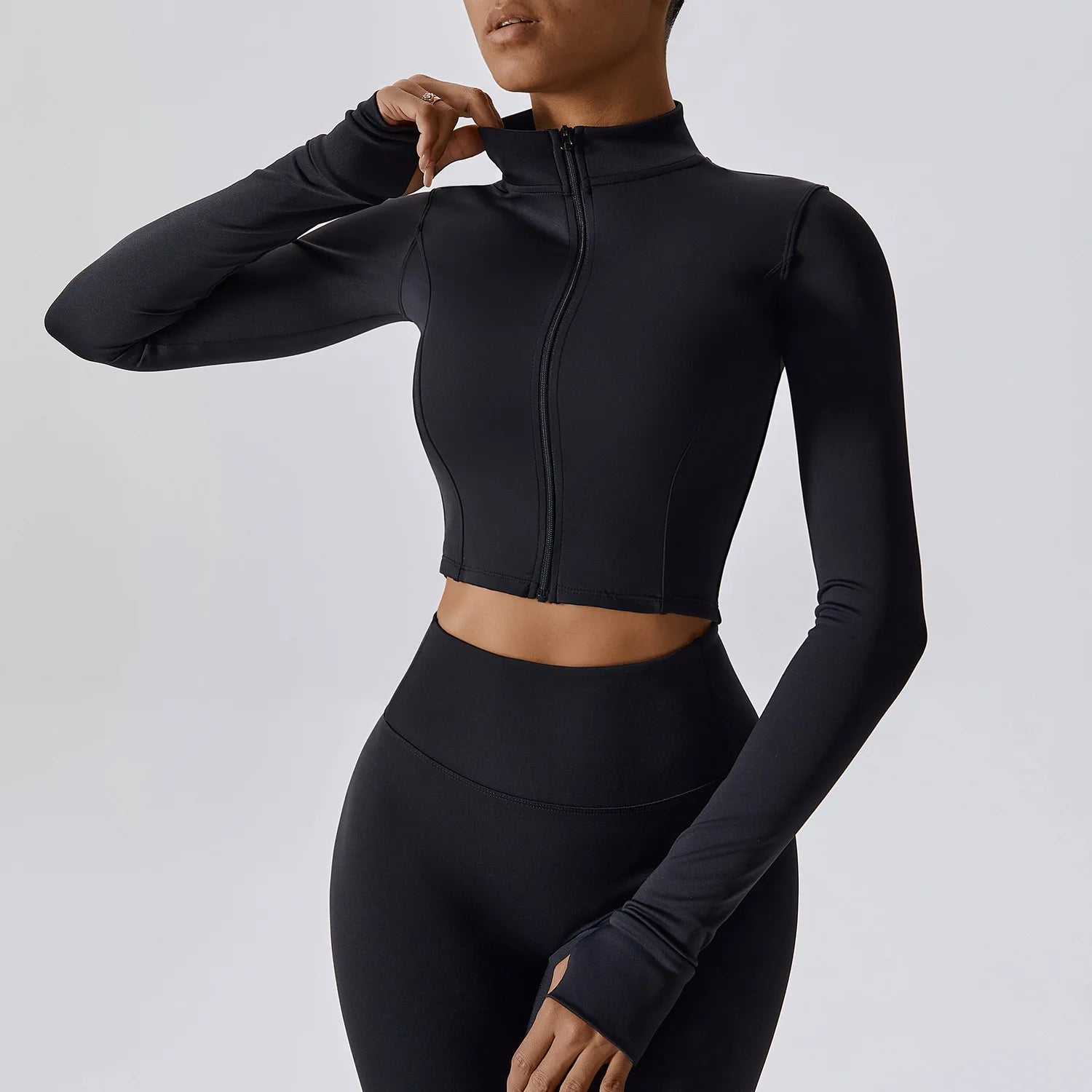Women's Long Sleeve Top Zipper Jacket