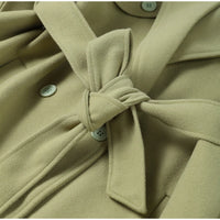 Street Ribbed Woolen Long Coat