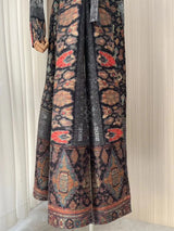 Miyake Pleated Print Foldable Collar Long Sleeve Coats