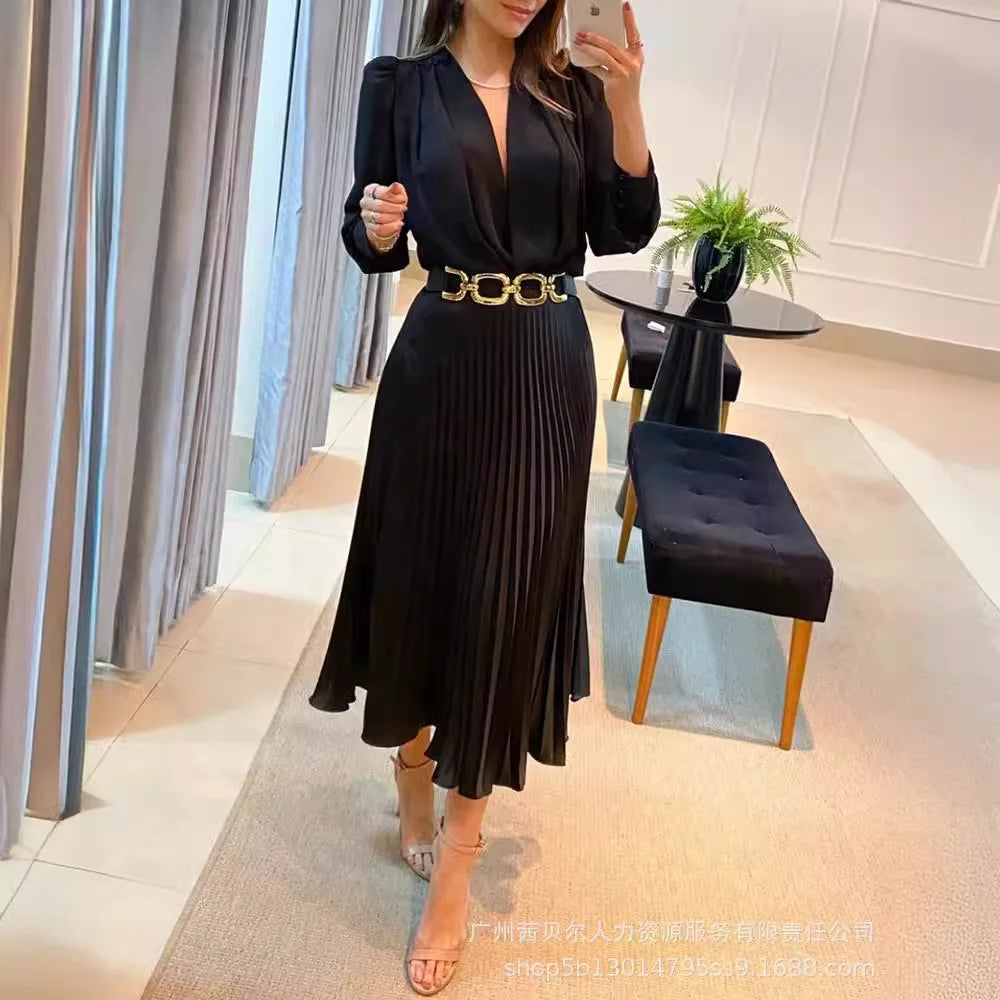 Satin slip evening dress for women
