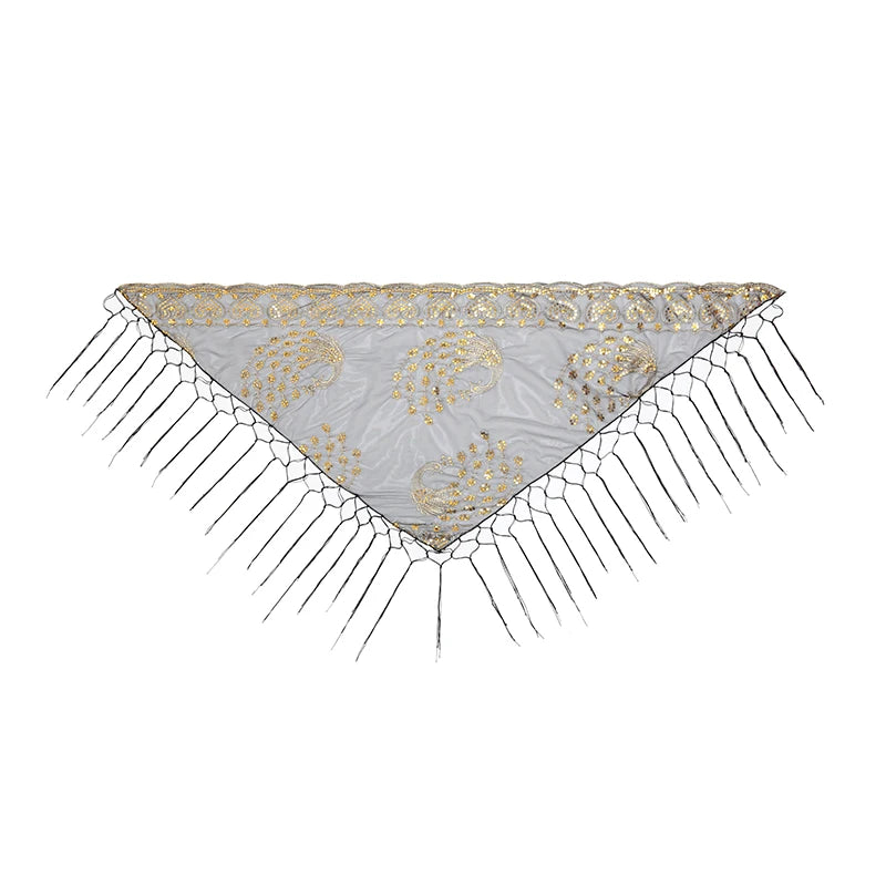 Elegant Sequins Triangle Scarf Fashion Lace