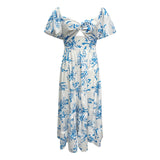 Elegant Floral Cutout Summer Dress
