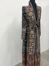 Miyake Pleated Print Foldable Collar Long Sleeve Coats