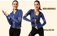 Women Full Zip-up Yoga Top Workout Running Jackets