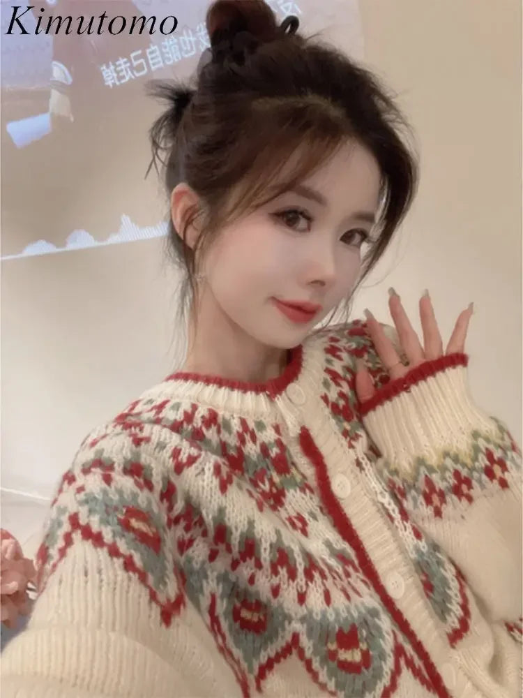 women's knits chic pattern jacquard oversized sweater
