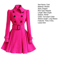 Autumn elegant woolen coat Fashion Lace-Up