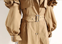 Lautaro Long Black Khaki Trench Coats
