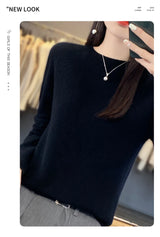Women's Casual Knitted Pullover Coat – Soft O-Neck Winter Sweater