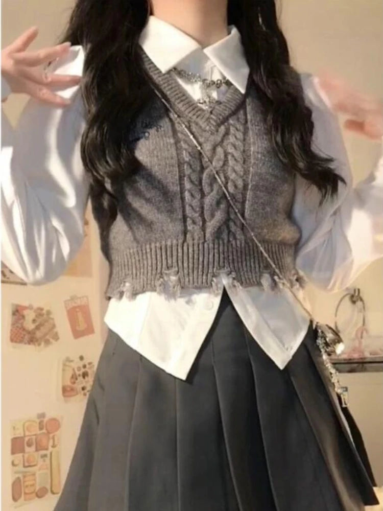 Girls Sets Women Preppy Style Shirts
